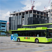 Single-deck and double-deck SMRT electric buses