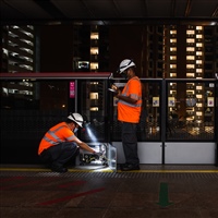 SMRT Signal Field Service maintenance team carrying out maintenance on Platform Screen Doors
