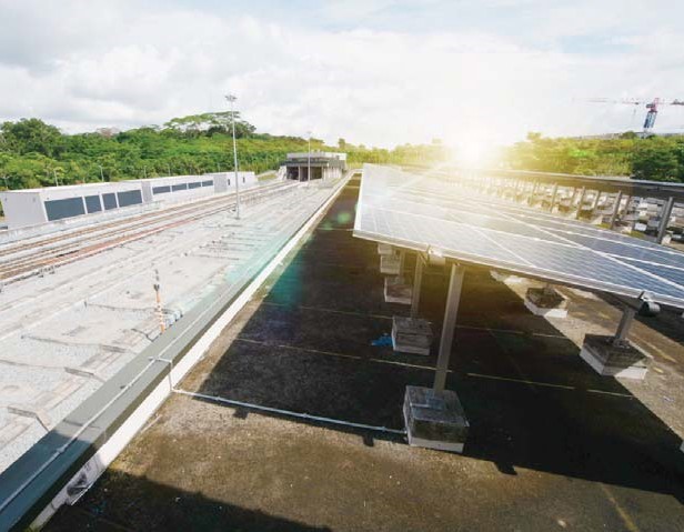 Solar photovoltaic (PV) panel in SMRT